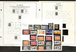 St. Helena Stamp Collection on 22 Minkus & Harris Pages 1856-1991 (BF)