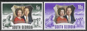 South Georgia Scott 35-36 MNH Silver Wedding Set of 1972