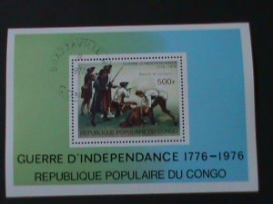 CONGO-1976-BICENTENARY OF AMERICAN INDEPENDENCE WAR--CTO S/S VF-FANCY CANCEL