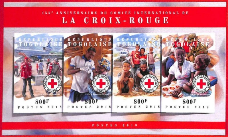 A4947 - TOGO - ERROR IMPERF, Miniature sheet: 2018, Red Cross, Medicine, Africa