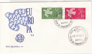 Europa Italy 1961 Napoli Slogan Cancels Bird Picture FDC Stamps Cover Ref 25958