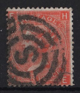 GB 1865 4d deep vermilion plate 12 vfu with neat 'S' target Smith Elder pre-ca