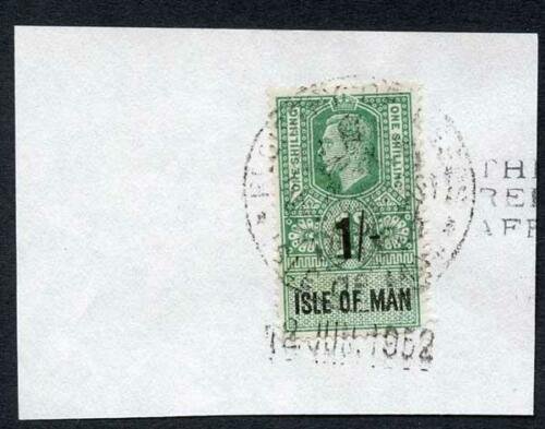 Isle of Man KGVI 1/- Key Plate Type Revenue CDS on Piece 