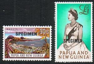 PAPUA NEW GUINEA 1963 10/- & £1 optd SPECIMEN..............................88886