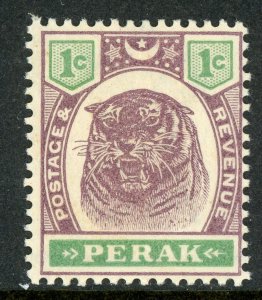 Malaya 1895 Perak 1¢ Lilac & Green Tiger Scott 47 Mint K65 ✔️