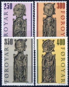 ZAYIX Faroe Islands 102-105 MNH Pew Gables Saints Religion Carvings 051023S66M