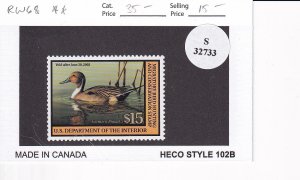 U.S.: Sc #RW68, 2001 $15 Federal Duck Hunting Stamp, MNH (S32733)