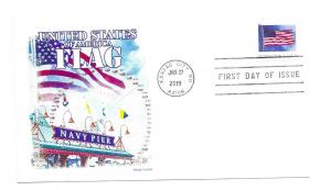 5343 US Flag 2019, BCA coil, Panda Cachets, FDC.