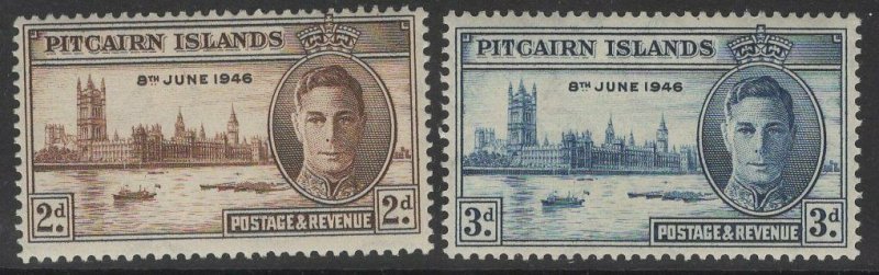 PITCAIRN ISLANDS SG9/10 1946 VICTORY MNH