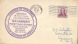 1933 OGLETHORPE Sc726-4 Savannah C of C 1st cachet CV $25