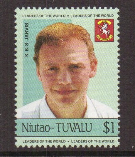 Tuvalu  Niutao  #24   MNH   1985  cricket players  $1  Jarvis