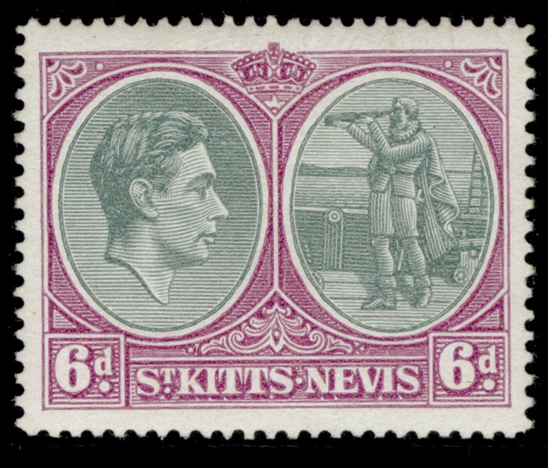 ST KITTS-NEVIS GVI SG74c, 6d green & purple, M MINT. Cat £10. 