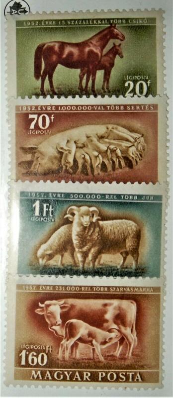 1951 HUNGARY # C87-90 Mint LIVESTOCK FARM ANIMALS