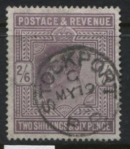 KEVII 1902 2/6d lilac SG 260 with Stockport 1905 CDS