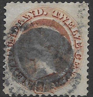 Newfoundland 28  1865 12 cents  fine used