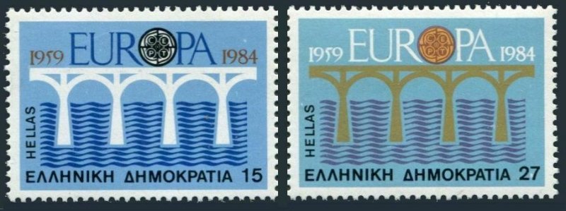 Greece 1493-1494,MNH.Michel 1555-1556. EUROPE CEPT-1984:Bridge.