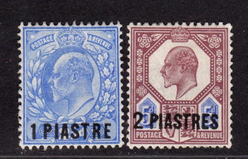 $Great Britain Offices in Turkey Sc#13+14 M/LH/VF, Cv. $50