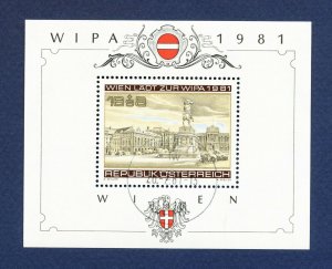 AUSTRIA - Scott B345 - S/S - 1st Day Cancel- WIPA Philatelic Exhibition 1981 --c