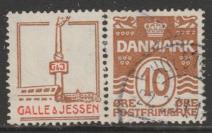 1930 Denmark - Sc 95  - used VF -1 single - Wavy Lines + Ad