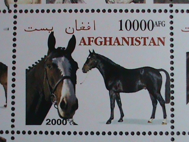 AFGHANISTAN STAMP -2000 WORLD FAMOUS HORSES- MNH SHEET - VERY FINE