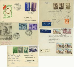 TURKEY Postage Stamp Cover Collection FDC First Day Issue Registered Airmail