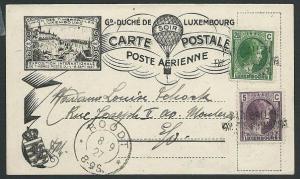 LUXEMBOURG 1927 BALLOON postcard with special cancellation.................42460