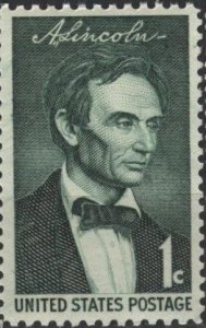 US 1113 (mnh) 1¢ Abraham Lincoln by George Healey, green (1959)