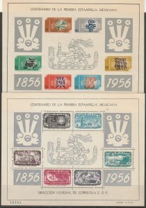 MEXICO 896a, C234a, Centenary of 1st postage stamps. SET OF 2 SS. MINT, NH. VF.