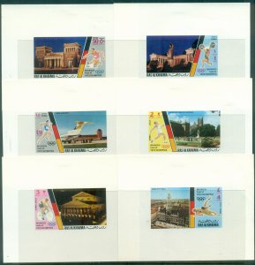 Ras Al Khaima 1972 Mi#724-729 Summer Olympics Munich, Sights of Munich 6xDLMS...