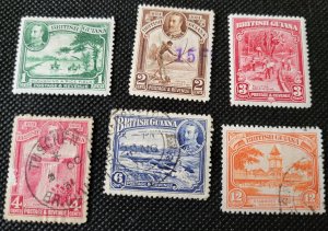 British Guiana, George V & Local scenes, partial set, SCV$10.40