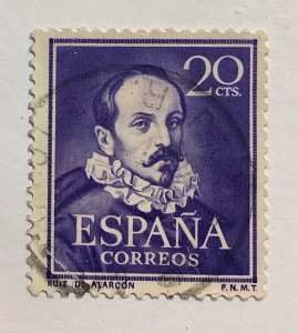 Spain 1950 Scott 774 used - 20c,  Juan Ruiz de Alarcón y Mendoza