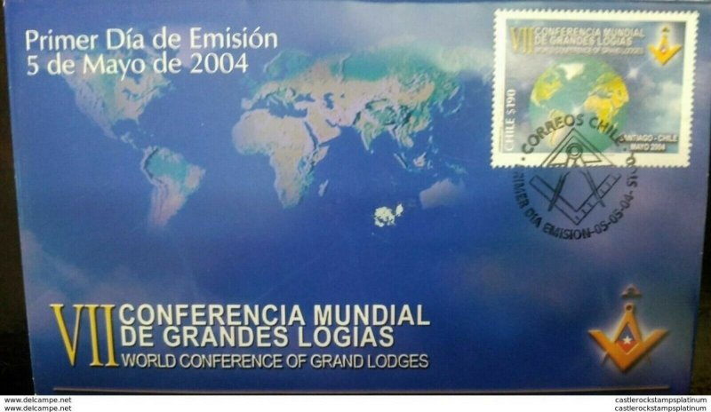 O) 2004 CHILE, MASONIC -FREEMASONRY - VII WORLD CONFERENCE OF GREAT LOGIES, NICE 