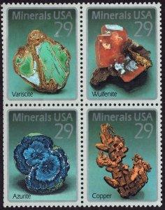 SC#2700-03 29¢ Minerals Block of Four (1992) MNH