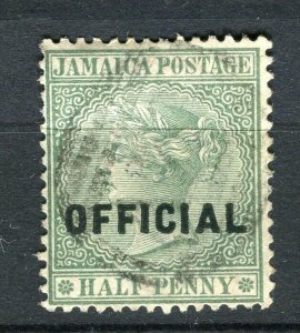 JAMAICA; 1890s early classic QV OFFICIAL Optd. issue fine used 1/2d. value