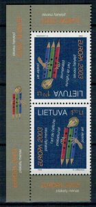 Lithuania 2003 MNH Pair of Stamps Scott 743 Europa CEPT Poster Art Music