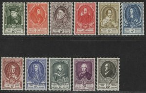 $Belgium Sc#435-445 M/H/VF part set, missing B514, cv. $121.90