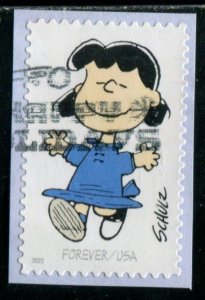 5726b US (60c) Charles M Schulz - Lucy SA, used on paper