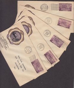 1936 Oregon Territory Sc 783-37 Rice cachet set of all 5 cities CV $100