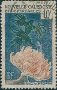 New Caledonia 1959 SG349 10f Sea Lizard and Coral FU