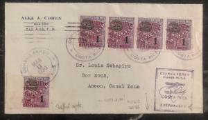 1930 San Jose Costa Rica First Flight Airmail Cover To Ancon Canal Zone Panama