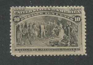1893 US Stamp #237 Mint Hinged Fine Original Gum Catalogue Value $90