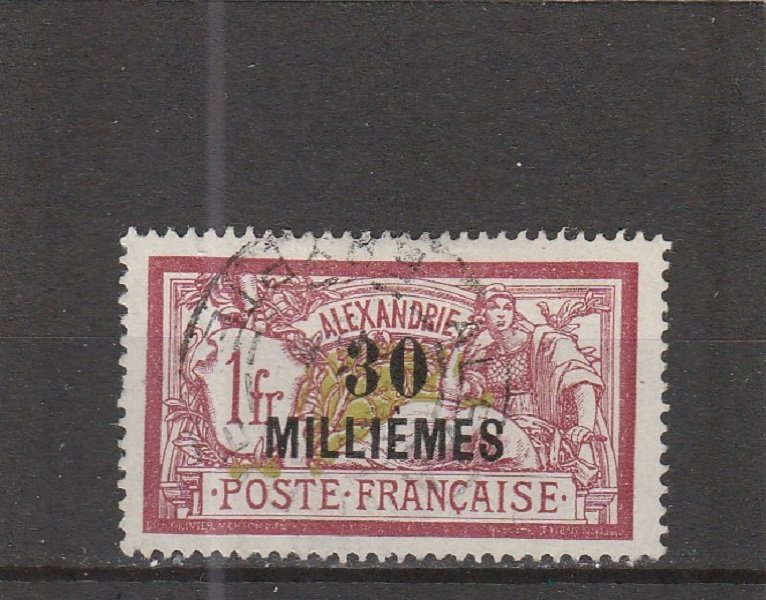 French Offices in Egypt (Alexandria)  Scott#  58  Used  (1921 Surcharged)