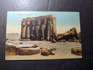 1935 Egypt Postcard Cover Luxor to Seattle WA USA Thebes Ramsseum