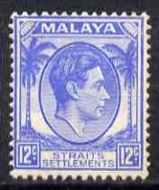 Malaya - Straits Settlements 1937-41 KG6 12c ultramarine ...