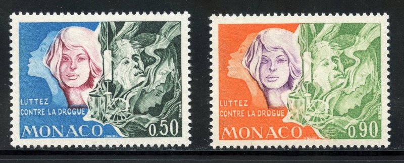 Monaco 862-63 MNH, Fight Against Drug Abuse Set from 1973.