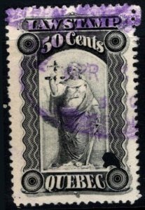 1893 Canada Revenue Van Dam #- QL36 50 Cents Law Stamp