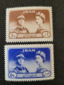 IRAN, 1961, Shah Pahlavi & QE II, set of 2, #1167-68, MH, SCV$6.50