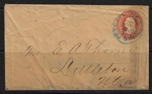US 1850s Sc U10 ON BUFF 3 CENTS IN BLUE CANCEL PETERSBURG VA TO LITTLETON