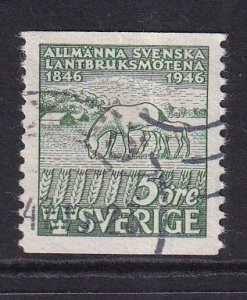 Sweden #374  used 1946 mare and colt   perf. 12 1/2   Vert.  5o