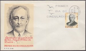 SPAIN Sc # 1610.2 FDC of PRIMO de RIVERA, SPANISH DICTATOR RESTORED CITIZENSHIP